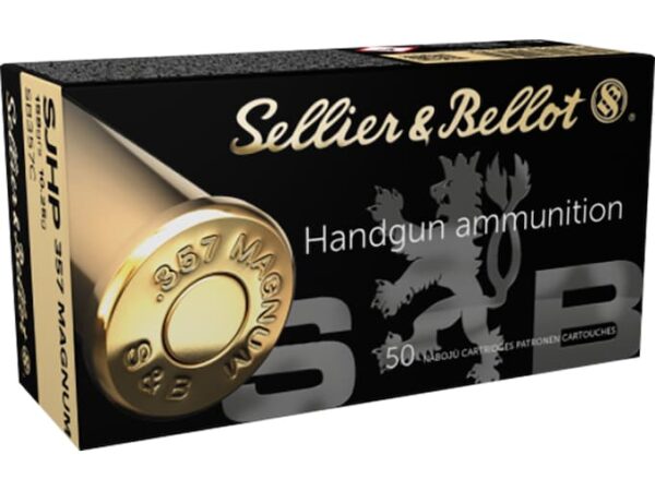 Sellier & Bellot Ammunition 357 Magnum 158 Grain Semi-Jacket Hollow Point Box of 50 For Sale