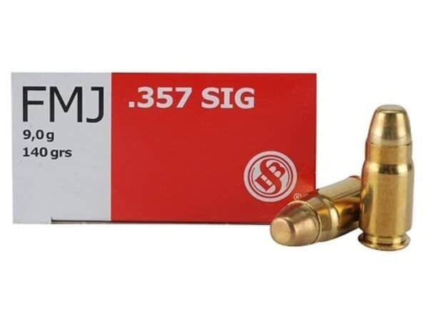 Sellier & Bellot Ammunition 357 Sig 140 Grain Full Metal Jacket Box of 50 For Sale