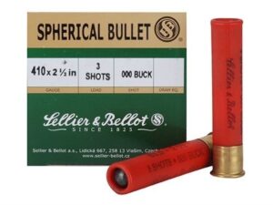 Sellier & Bellot Ammunition 410 Bore 2-1/2" 000 Buckshot 3 Pellets Box of 25 For Sale