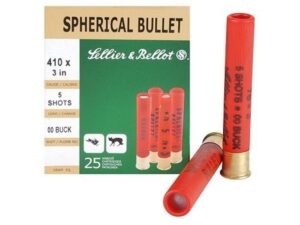 Sellier & Bellot Ammunition 410 Bore 3" 00 Buckshot 5 Pellets Box of 25 For Sale