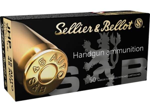 Sellier & Bellot Ammunition 45 ACP 230 Grain Jacketed Hollow Point Box of 50 For Sale