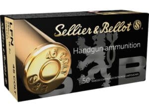 Sellier & Bellot Ammunition 45 Colt (Long Colt) 250 Grain Flat Nose Box of 50 For Sale