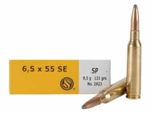 Sellier & Bellot Ammunition 6.5x55mm Swedish Mauser 131 Grain Soft Point Box of 20 For Sale