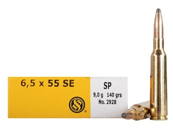 Sellier & Bellot Ammunition 6.5x55mm Swedish Mauser 140 Grain Soft Point Box of 20 For Sale