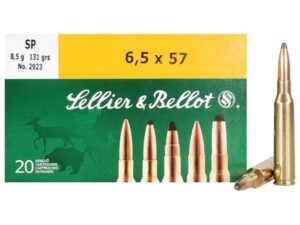 Sellier & Bellot Ammunition 6.5x57mm Mauser 131 Grain Soft Point Box of 20 For Sale
