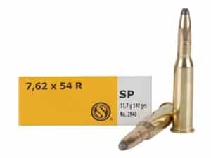 Sellier & Bellot Ammunition 7.62x54mm Rimmed Russian 180 Grain Soft Point Box of 20 For Sale
