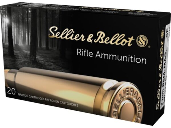Sellier & Bellot Ammunition 7mm Remington Magnum 140 Grain Jacketed Soft Point Box of 20 For Sale