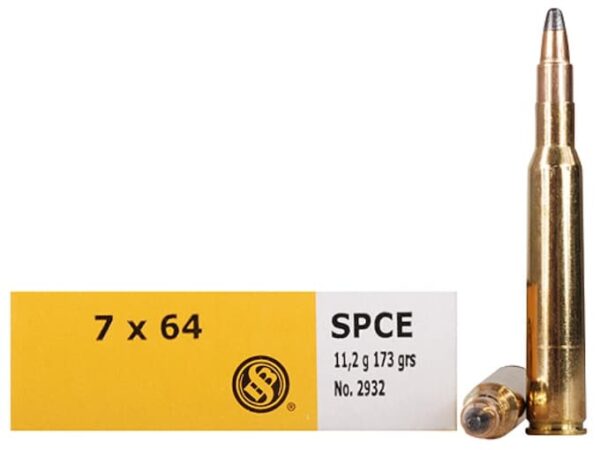 Sellier & Bellot Ammunition 7x64mm Brenneke 173 Grain Soft Point Cutting Edge Box of 20 For Sale