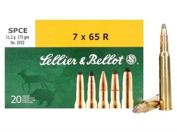 Sellier & Bellot Ammunition 7x65mm Rimmed 173 Grain Soft Point Cutting Edge Box of 20 For Sale