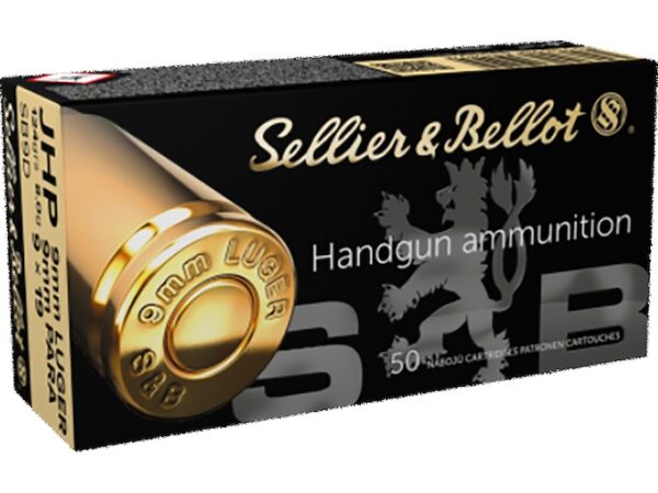 Sellier & Bellot Ammunition 9mm Luger 124 Grain Jacketed Hollow Point For Sale
