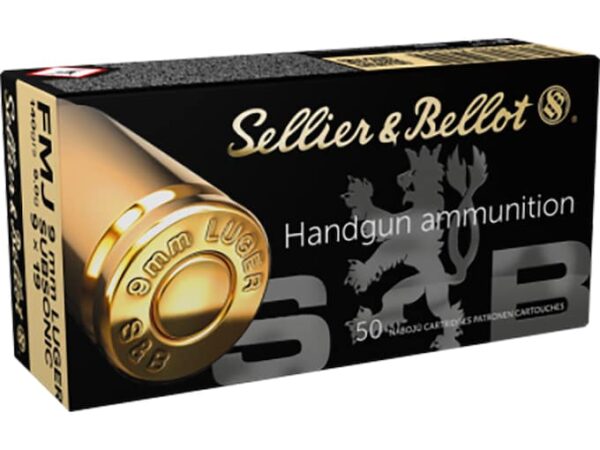 Sellier & Bellot Ammunition 9mm Luger 140 Grain Full Metal Jacket For Sale