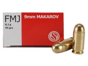 Sellier & Bellot Ammunition 9x18mm (9mm Makarov) 95 Grain Full Metal Jacket Box of 50 For Sale