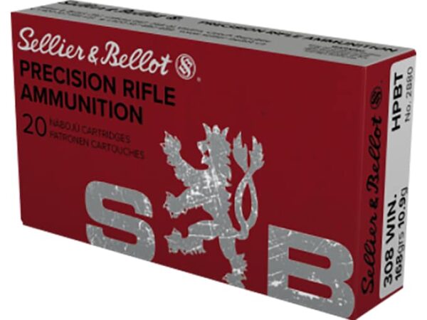 Sellier & Bellot Match Ammunition 308 Winchester 168 Grain Hollow Point Boat Tail For Sale
