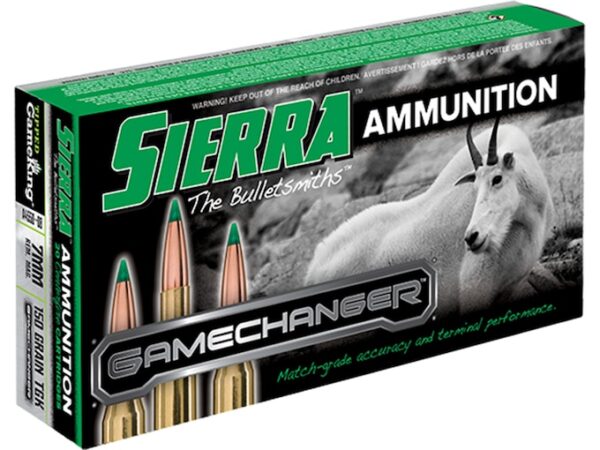 Sierra GameChanger Ammunition 7mm Remington Magnum 150 Grain Tipped GameKing Box of 20 For Sale