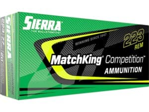 Sierra MatchKing Competition Ammunition 223 Remington 77 Grain Hollow Point Boat Tail Box of 20 For Sale