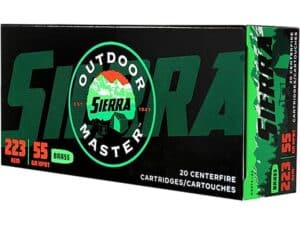Sierra Outdoor Master Ammunition 223 Remington 55 Grain Jacketed Hollow Point Box of 20 For Sale