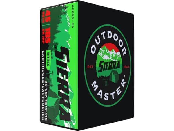 Sierra Outdoor Master Ammunition 45 ACP 185 Grain Jacketed Hollow Point Box of 20 For Sale