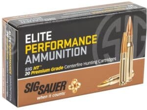 Sig Sauer Elite Hunting Copper Ammunition 270 Winchester 130 Grain Solid Hollow Point Lead Free Box of 20 For Sale