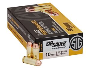 Sig Sauer Elite Performance Ammunition 10mm Auto 180 Grain Full Metal Jacket For Sale