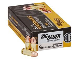 Sig Sauer Elite Performance Ammunition 9mm Luger 115 Grain Full Metal Jacket For Sale
