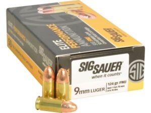 Sig Sauer Elite Performance Ammunition 9mm Luger 124 Grain Full Metal Jacket For Sale