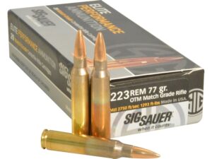 Sig Sauer Elite Performance Match Grade Ammunition 223 Remington 77 Grain Open Tip Match For Sale