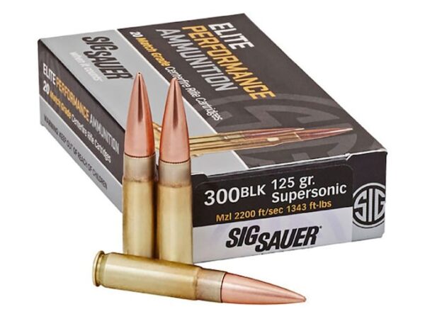 Sig Sauer Elite Performance Match Grade Ammunition 300 AAC Blackout 125 Grain Open Tip Match For Sale