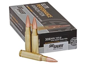 Sig Sauer Elite Performance Match Grade Ammunition 308 Winchester 168 Grain Open Tip Match For Sale