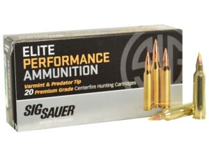Sig Sauer Elite Performance Varmint and Predator Ammunition 22-250 Remington 40 Grain Polymer Tip Box of 20 For Sale