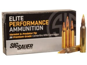Sig Sauer Elite Performance Varmint and Predator Ammunition 223 Remington 40 Grain Polymer Tip Box of 20 For Sale
