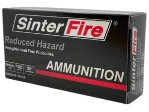 SinterFire Reduced Hazard Ammunition 9mm Luger 100 Grain Frangible Flat Nose Lead Free For Sale