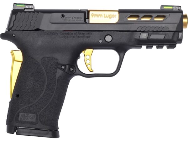 Smith & Wesson M&P 9 Shield EZ PC Semi-Automatic Pistol 9mm Luger 3.83" Barrel 8-Round Black Gold For Sale