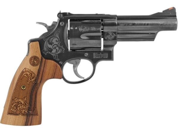 Smith & Wesson Model 29 Revolver 44 Remington Magnum 4" Barrel 6-Round Engraved Blued Wood For Sale