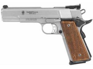 Smith & Wesson Performance Center 1911 Pro Series Semi-Automatic Pistol 9mm Luger 5″ Barrel 10-Round Silver Wood For Sale