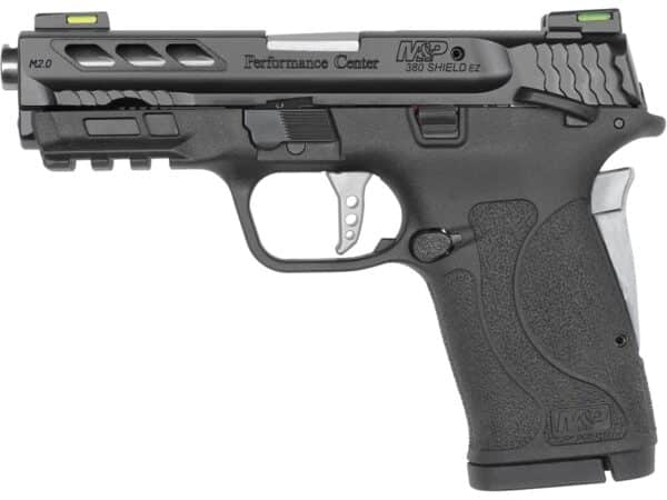 Smith & Wesson Performance Center M&P 380 Shield EZ M2.0 Semi-Automatic Pistol 380 ACP 3.675″ Ported Barrel 8-Round Silver Black For Sale