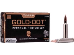 Speer Gold Dot Ammunition 223 Remington 55 Grain Gold Dot Bonded Soft Point Box of 20 For Sale