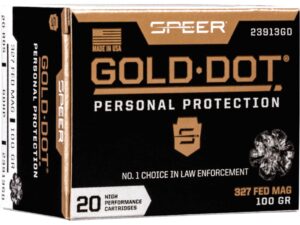 500 Rounds of Speer Gold Dot Ammunition 327 Federal Magnum 100 Grain Jacketed Hollow Point For Sale