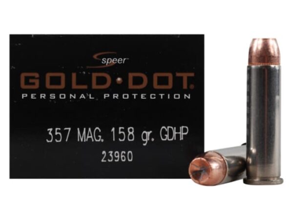 Speer Gold Dot Ammunition 357 Magnum 158 Grain Jacketed Hollow Point For Sale