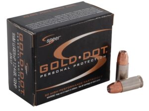 Speer Gold Dot Ammunition 9mm Luger +P 124 Grain Jacketed Hollow Point For Sale