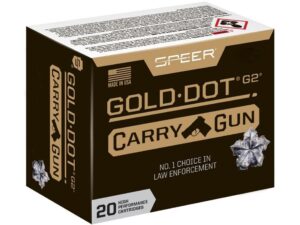 500 Rounds of Speer Gold Dot Carry Gun Ammunition 45 ACP +P 200 Grain Gold Dot G2 Box of 20 For Sale