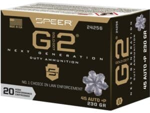 Speer Gold Dot G2 Ammunition 45 ACP +P 230 Grain Jacketed Hollow Point Box of 20 For Sale