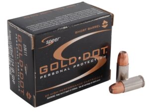 Speer Gold Dot Short Barrel Ammunition 9mm Luger +P 124 Grain Jacketed Hollow Point For Sale