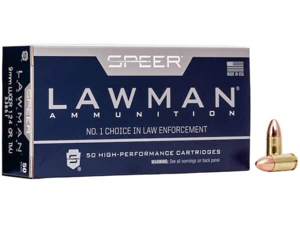 Speer Lawman Ammunition 9mm Luger 124 Grain Full Metal Jacket For Sale