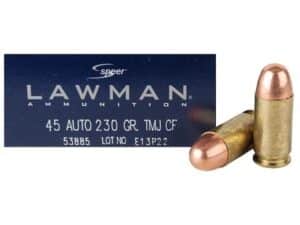 Speer Lawman Cleanfire Ammunition 45 ACP 230 Grain Total Metal Jacket For Sale