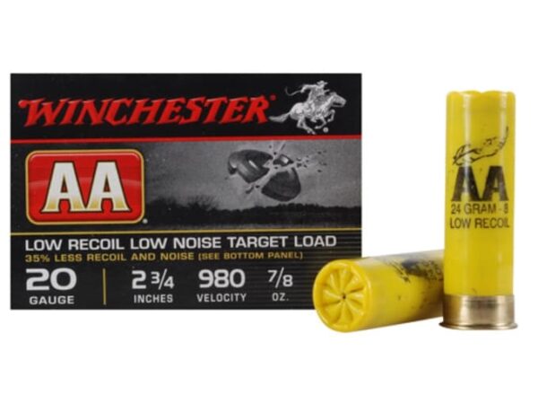 Winchester AA Featherlite Target Ammunition 20 Gauge 2-3/4" 7/8 oz #8 Shot For Sale