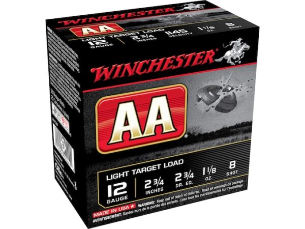 Winchester AA Light Target Ammunition 12 Gauge 2-3/4" 1-1/8 oz For Sale