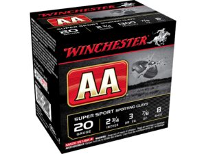 500 Rounds of Winchester AA Super Sport Sporting Clays Ammunition 20 Gauge 2-3/4″ 7/8 oz For Sale