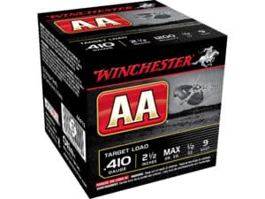 500 Rounds of Winchester AA Target Ammunition 410 Bore 2-1/2″ 1/2 oz #9 Shot Box of 25 For Sale