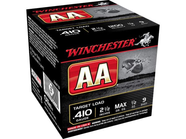 Winchester AA Target Ammunition 410 Bore 2 12 12 oz 9 Shot Box of 25 For Sale 1