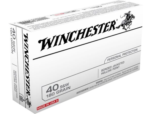 Winchester Ammunition 40 S&W 180 Grain Bonded Jacketed Hollow Point Box of 50 For Sale